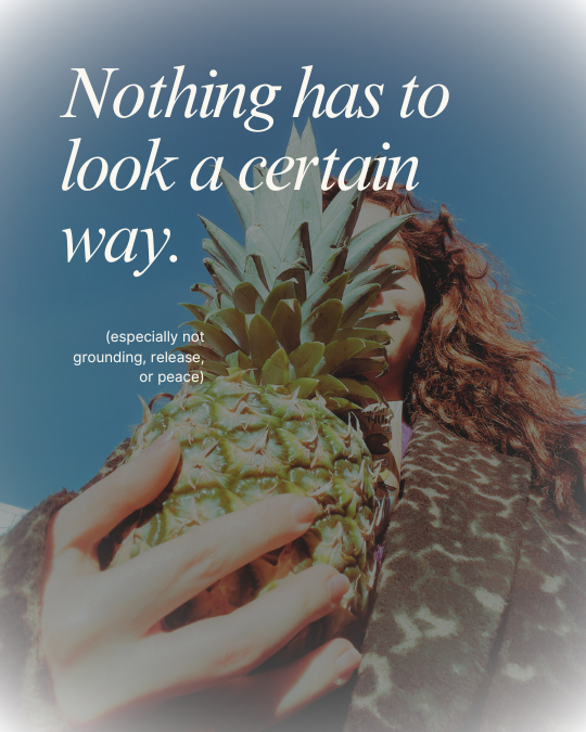 A woman carrying a pineapple.